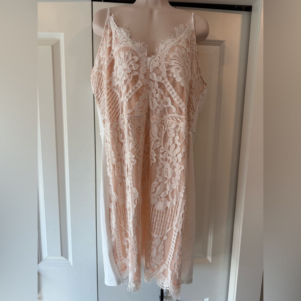Eilly Bazar white lace nude dress wedding 3x 3xl